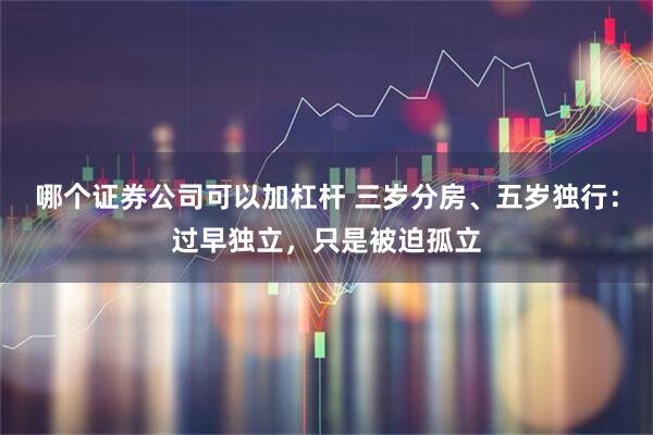 哪个证券公司可以加杠杆 三岁分房、五岁独行：过早独立，只是被迫孤立
